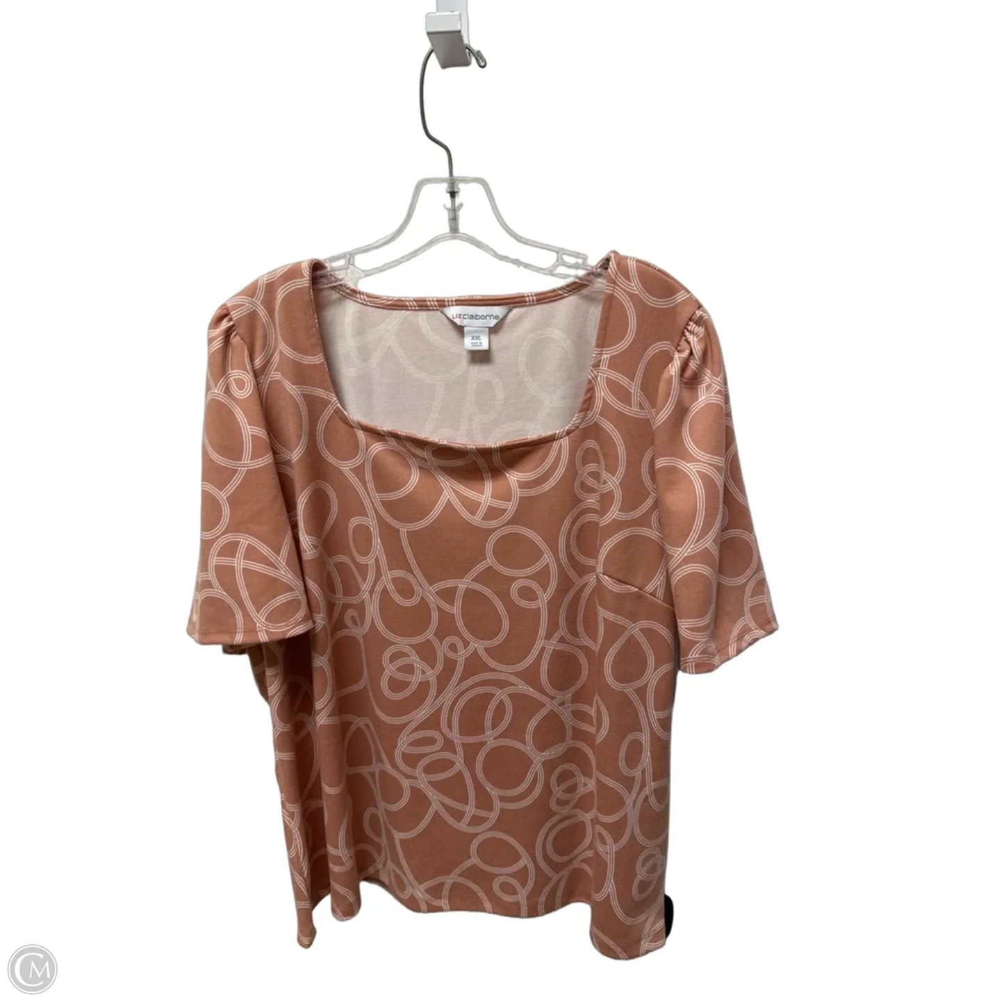 Top Short Sleeve By Liz Claiborne In Peach, Size: 1x