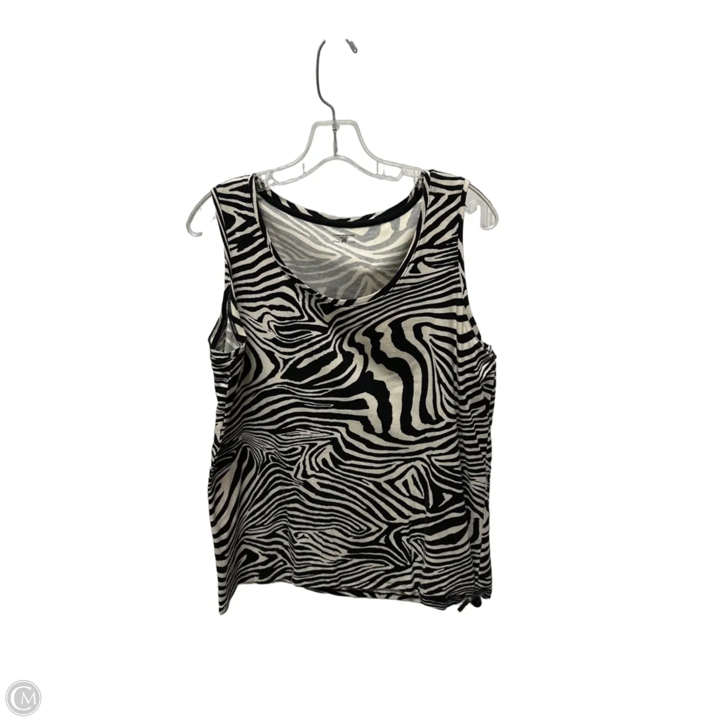 Top Sleeveless By Jones New York In Black & Cream, Size: Xl