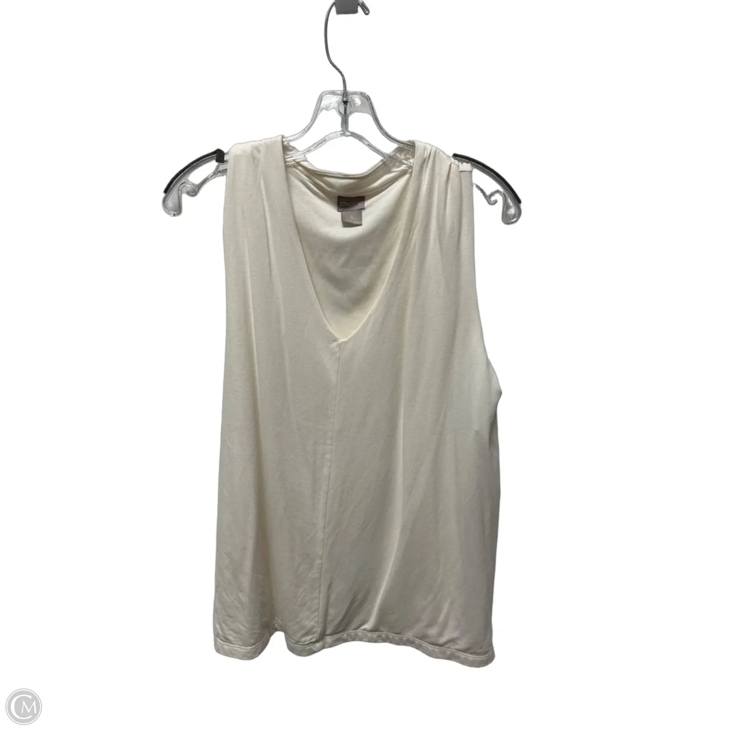 Top Sleeveless By Chicos In Ivory, Size: L