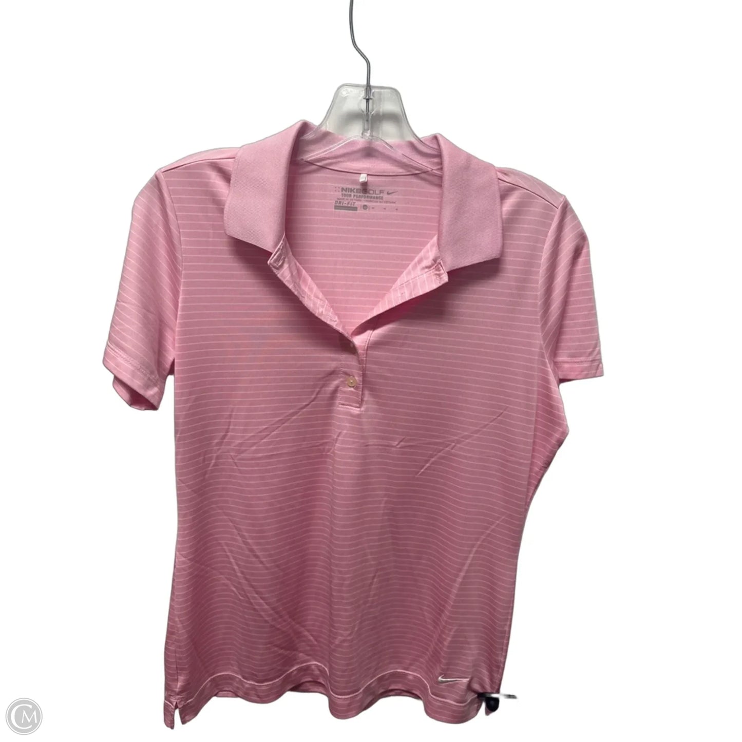 Athletic Top Short Sleeve By Nike Apparel In Pink, Size: M
