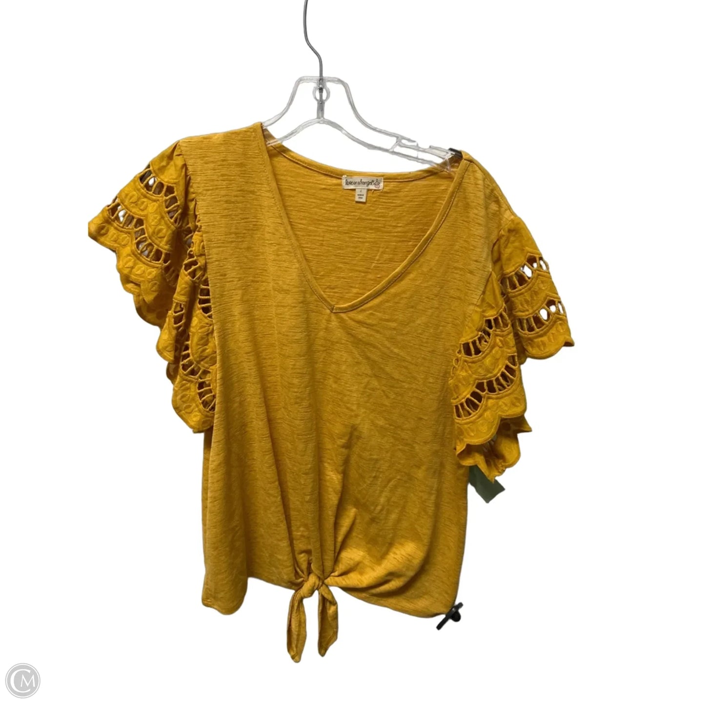 Top Short Sleeve By Love On A Hanger In Yellow, Size: L