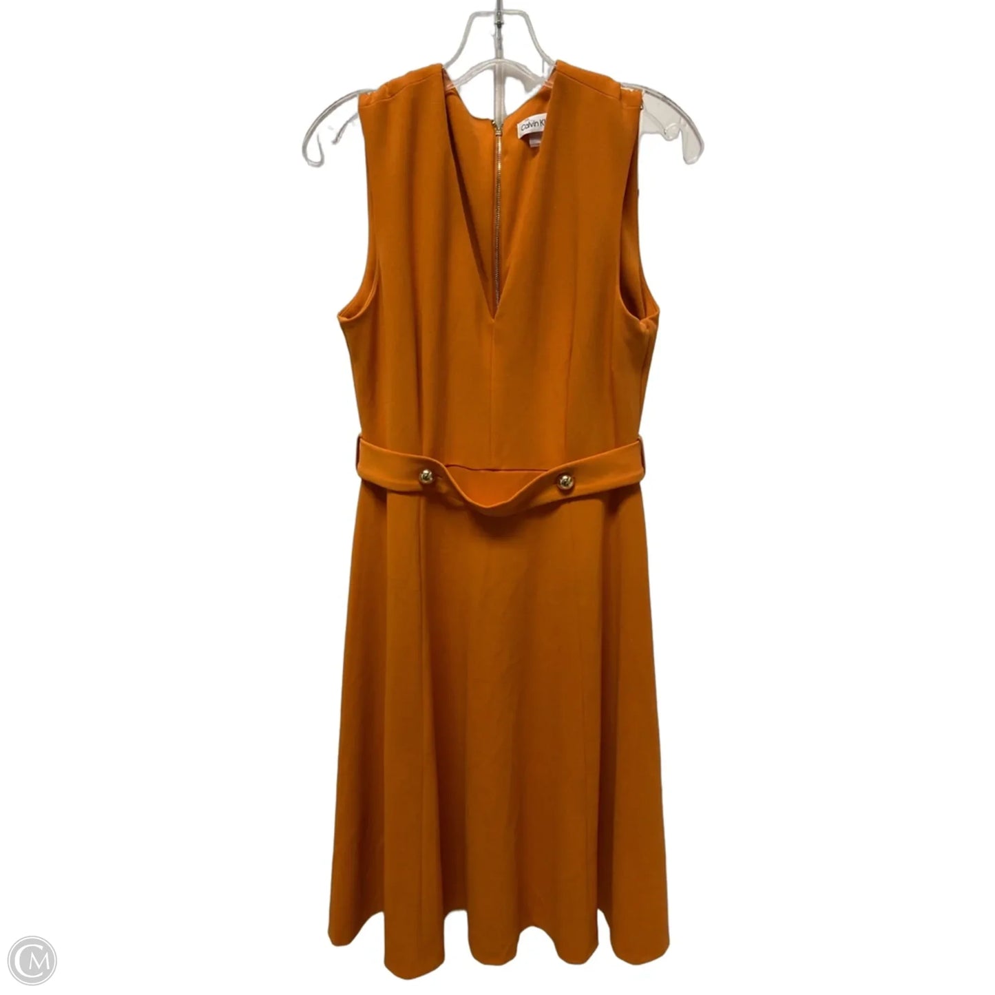 Dress Work By Calvin Klein In Orange, Size: M