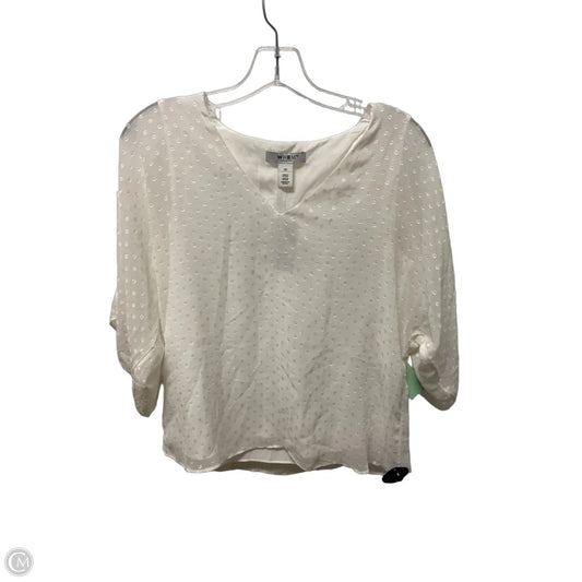 Top Short Sleeve By White House Black Market In White, Size: Xs