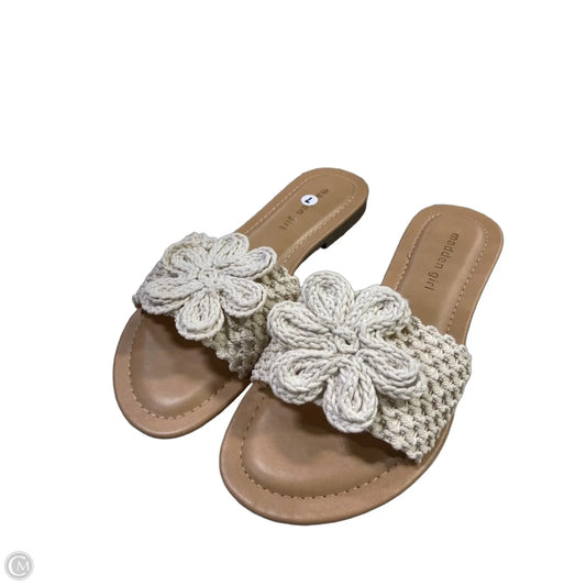 Sandals Flats By Madden Girl In Cream, Size: 7