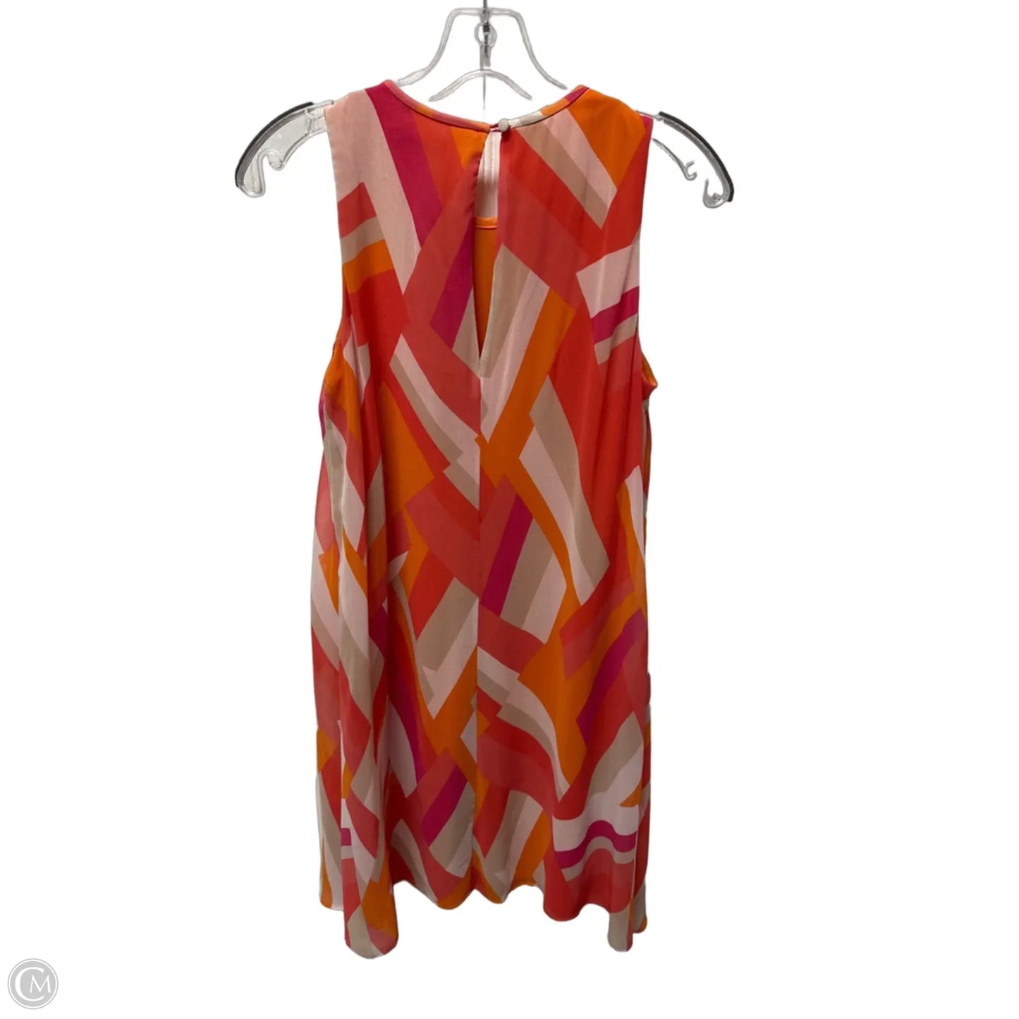 Dress Casual Short By Calvin Klein In Orange & Pink, Size: S