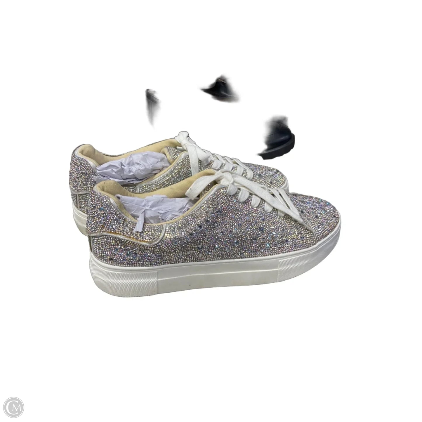Shoes Sneakers By Betsey Johnson In Silver, Size: 9
