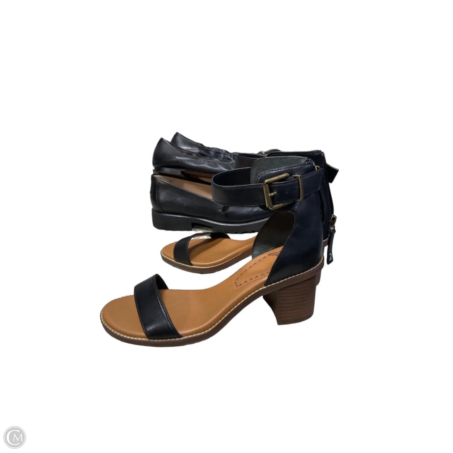 Sandals Heels Block By Zodiac In Black, Size: 9