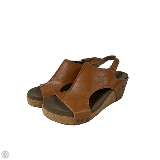 Sandals Heels Wedge By Boutique + In Tan, Size: 10