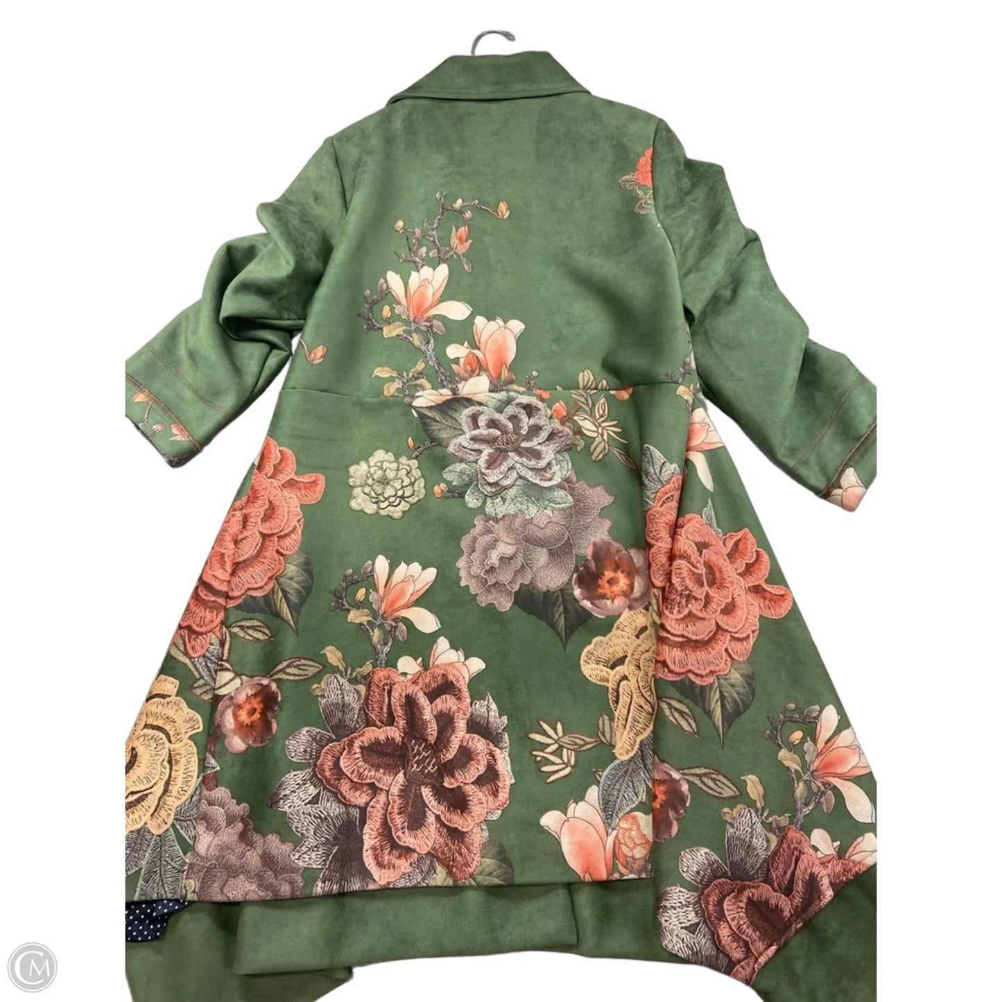 Coat Trench Coat By Clothes Mentor In Green, Size: S
