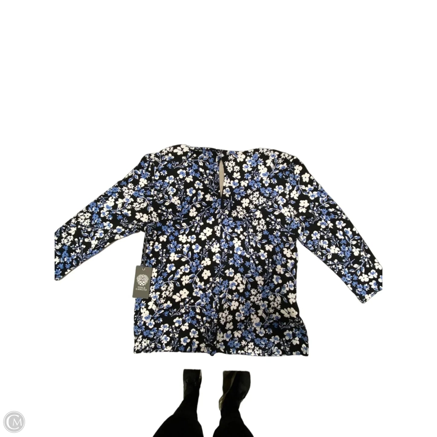 Top 3/4 Sleeve By Vince Camuto In Floral Print, Size: Lp