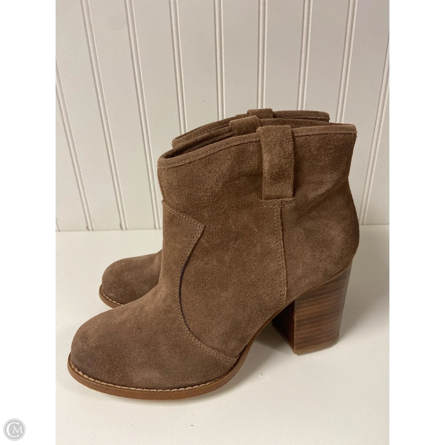 Boots Ankle Heels By Splendid In Brown, Size: 8.5