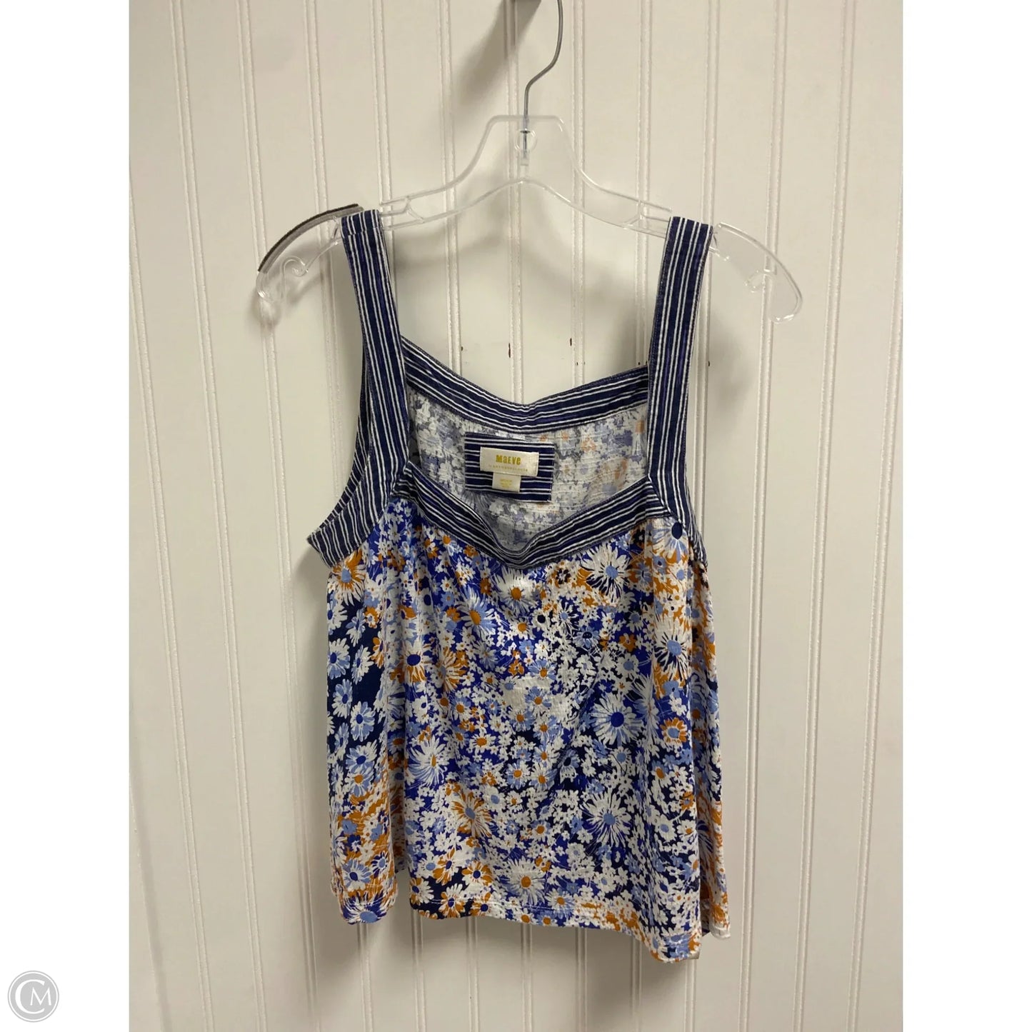 Top Sleeveless By Maeve In Blue & White, Size: M