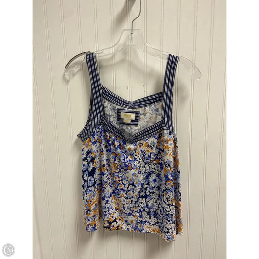 Top Sleeveless By Maeve In Blue & White, Size: M