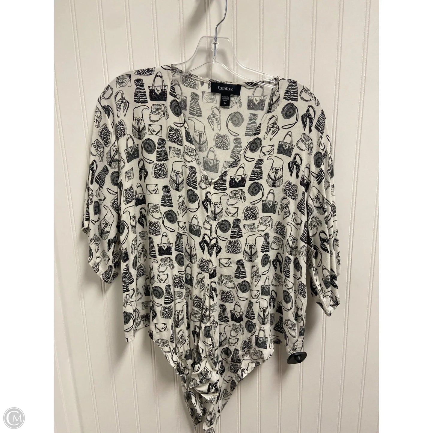 Top Short Sleeve By Karen Kane In White, Size: M