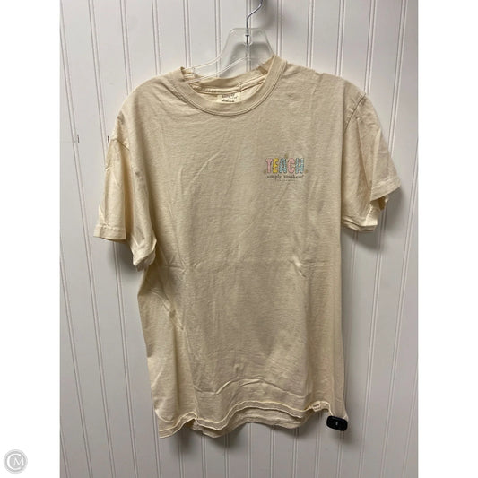 Top Short Sleeve By Simply Southern In Cream, Size: M