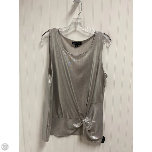 Top Sleeveless By Inc In Silver, Size: L