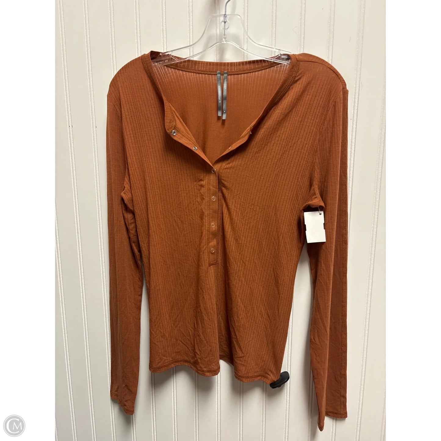 Top Long Sleeve By Anthropologie In Orange, Size: M
