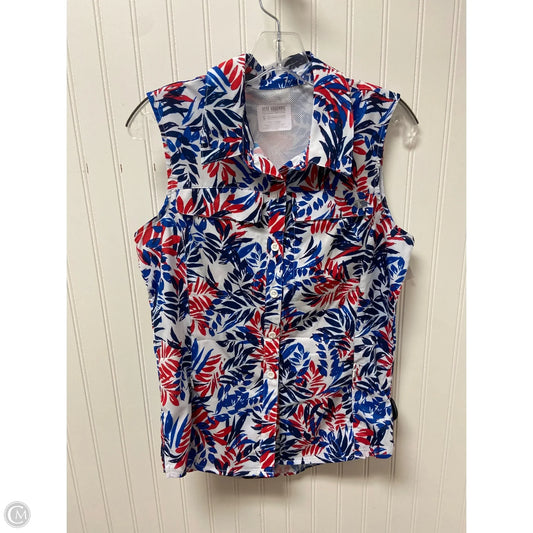 Athletic Tank Top By Reel Legends In Blue & Red & White, Size: S