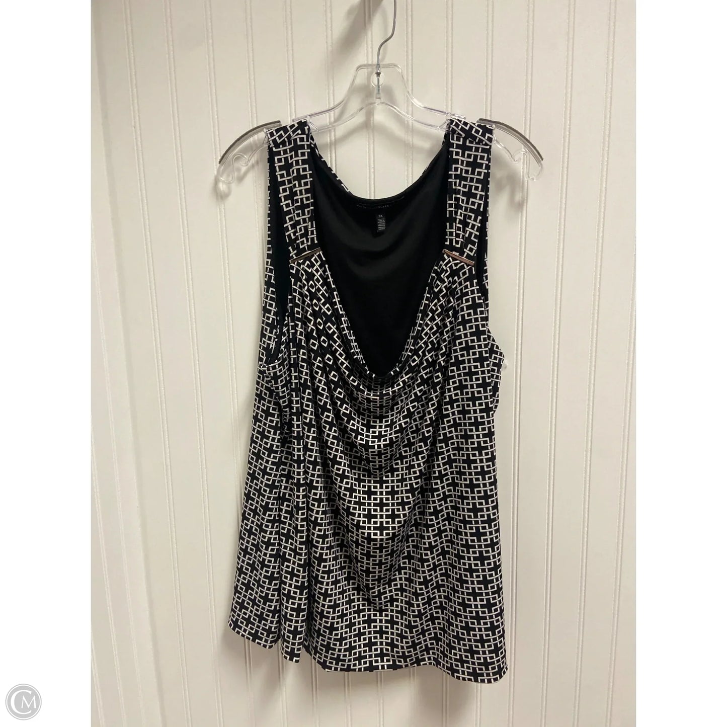 Top Sleeveless By White House Black Market In Black & White, Size: 3x