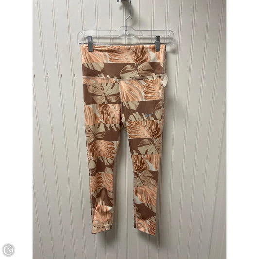 Athletic Leggings By Nike In Brown & Cream, Size: S