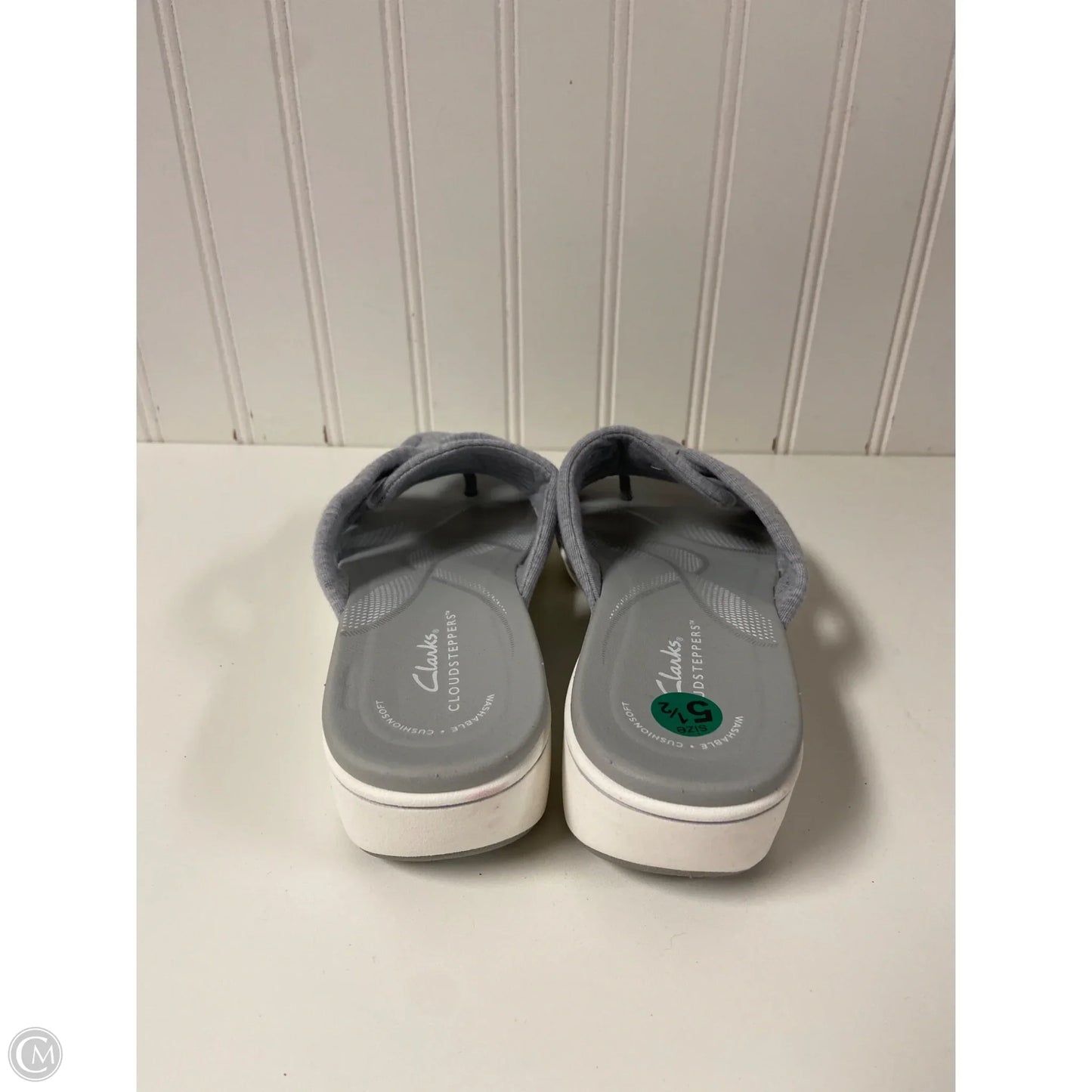 Sandals Heels Wedge By Clarks In Grey, Size: 5.5