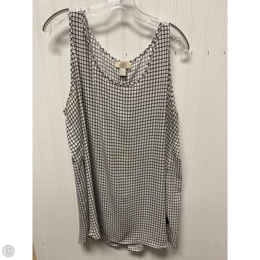 Top Sleeveless By Loft In Checkered Pattern, Size: Xl