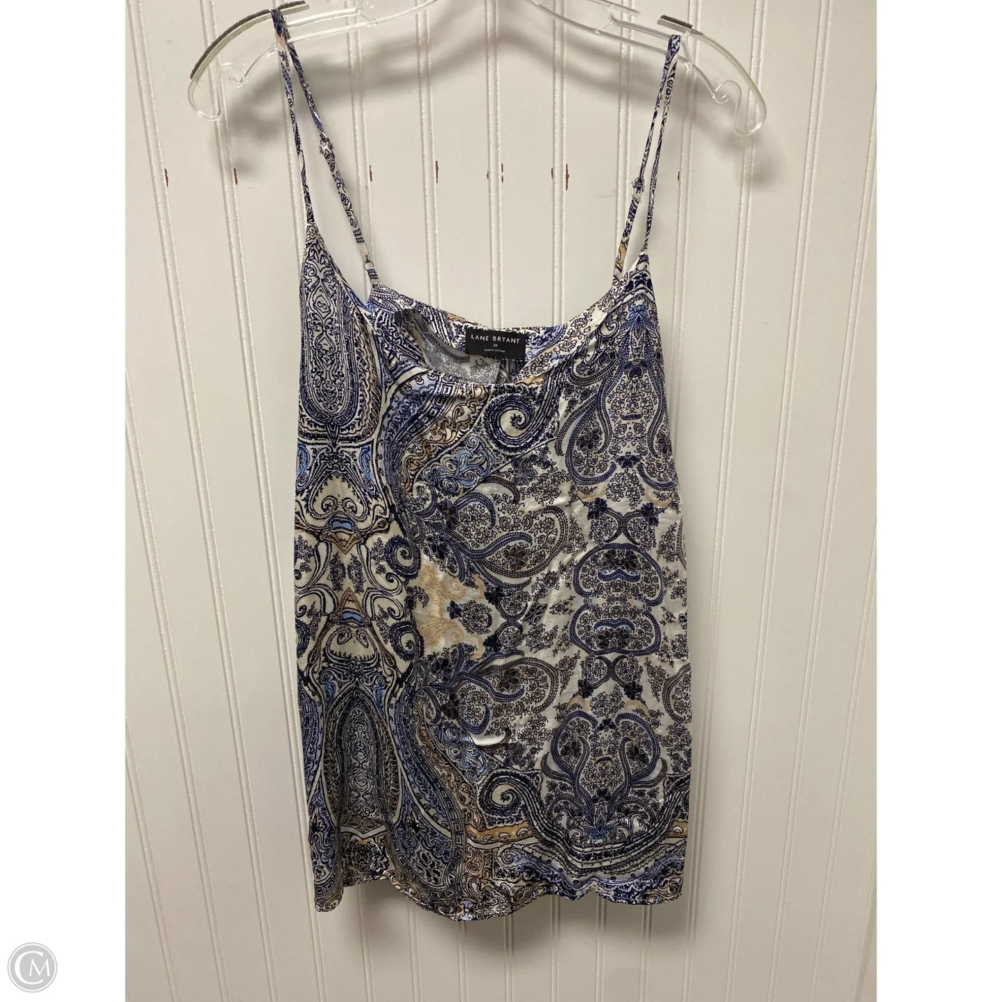 Top Sleeveless By Lane Bryant In Blue & Cream, Size: 1x