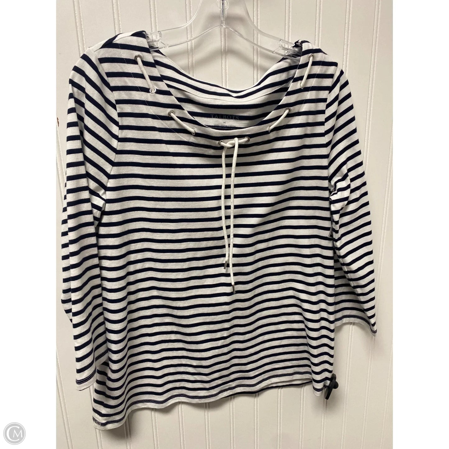 Top Long Sleeve By Talbots In Striped Pattern, Size: M