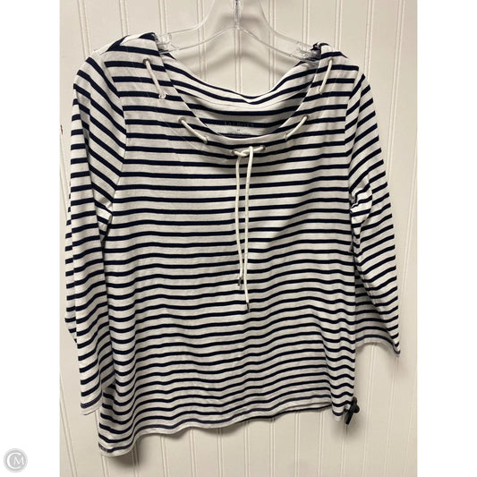 Top Long Sleeve By Talbots In Striped Pattern, Size: M