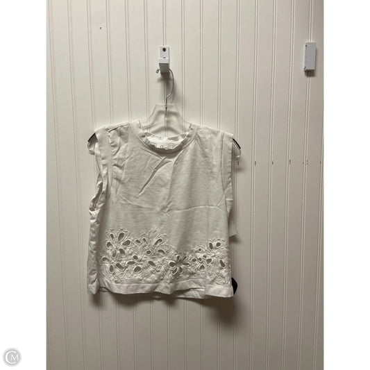 Top Sleeveless By Japna In White, Size: L