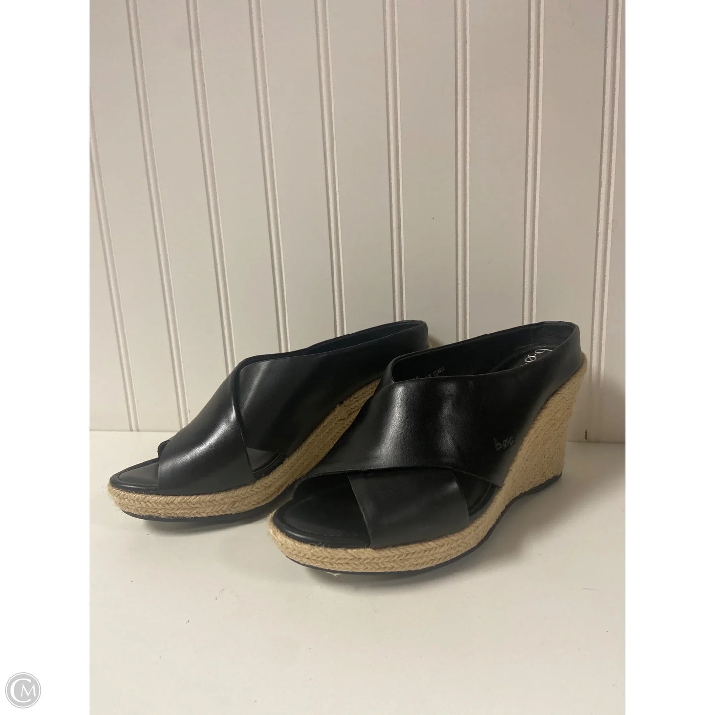 Sandals Heels Wedge By Boc In Black, Size: 7
