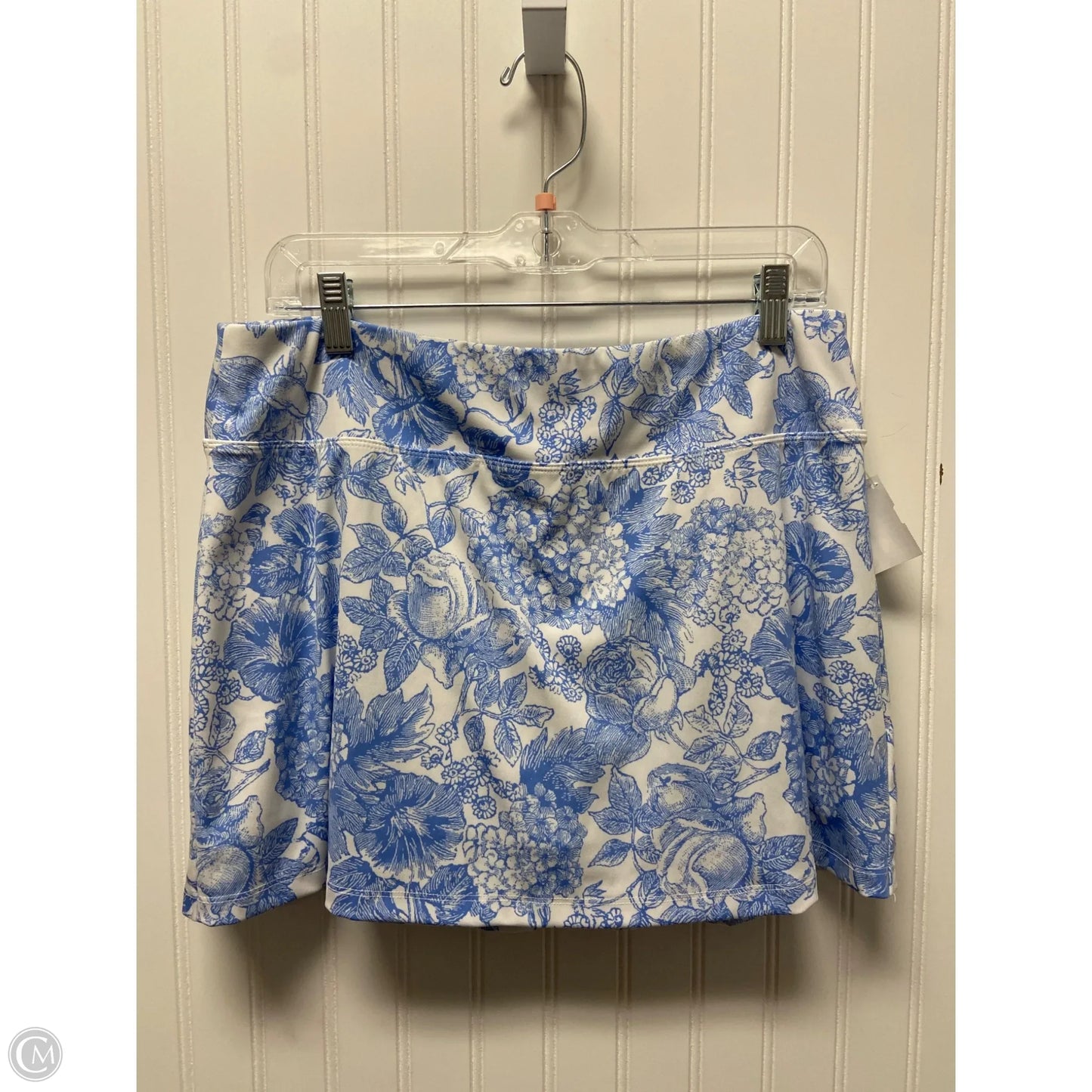 Athletic Skort By Laura Ashley In Blue & White, Size: L