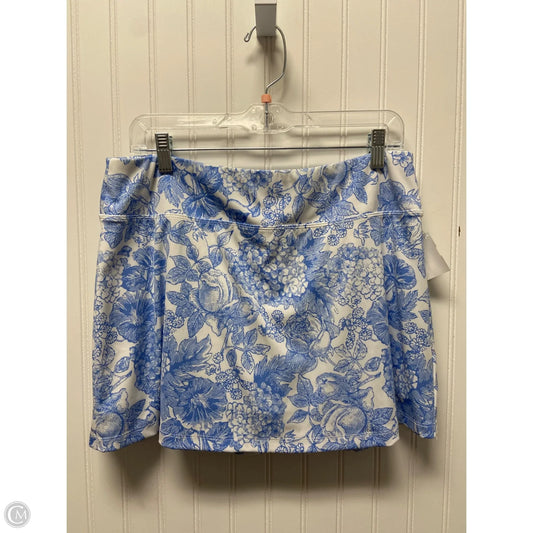 Athletic Skort By Laura Ashley In Blue & White, Size: L
