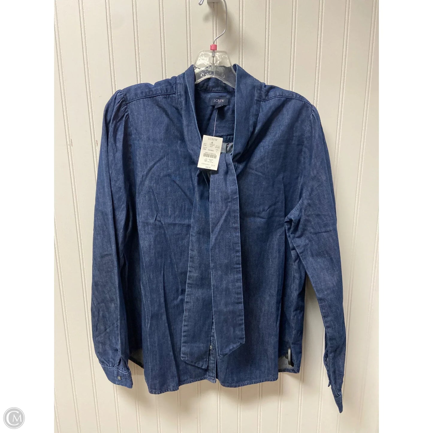 Top Long Sleeve By J. Crew In Blue Denim, Size: L