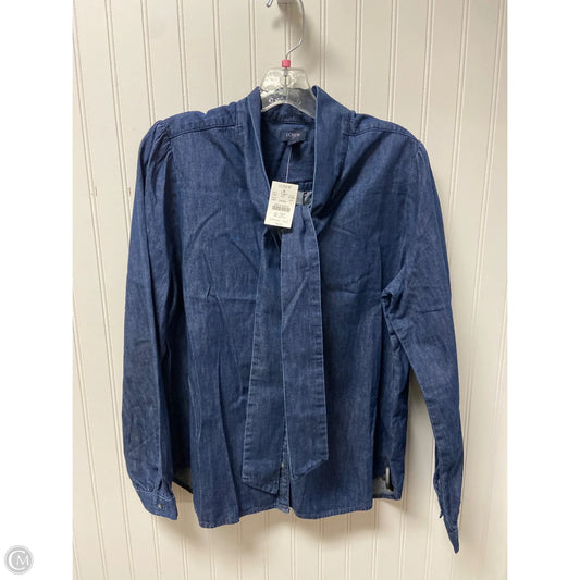 Top Long Sleeve By J. Crew In Blue Denim, Size: L