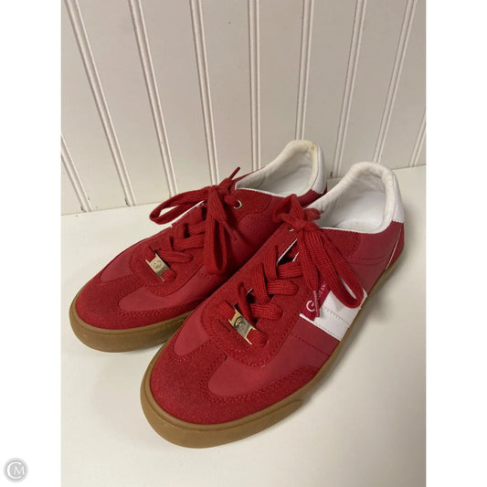 Shoes Sneakers By Guess In Red & White, Size: 9