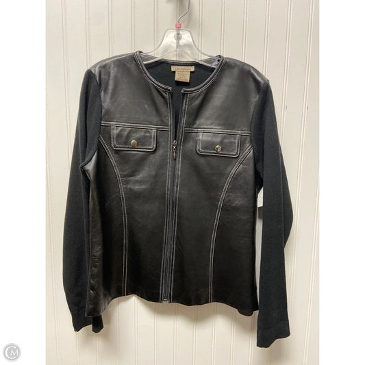 Jacket Leather By Cmc In Black, Size: L