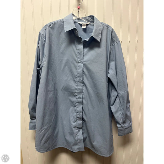 Athletic Top Long Sleeve Collar By Athleta In Blue, Size: M