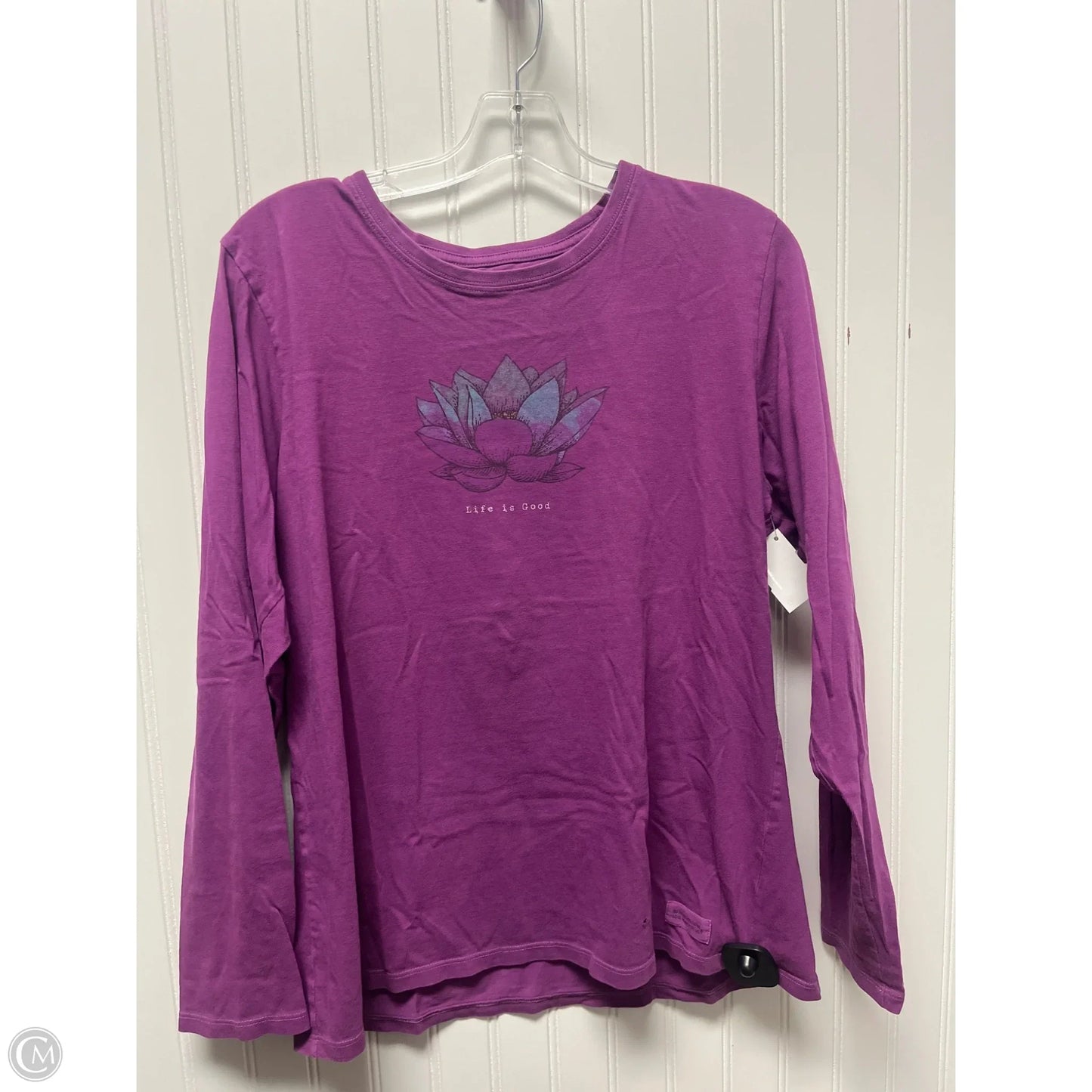 Top Long Sleeve By Life Is Good In Purple, Size: L