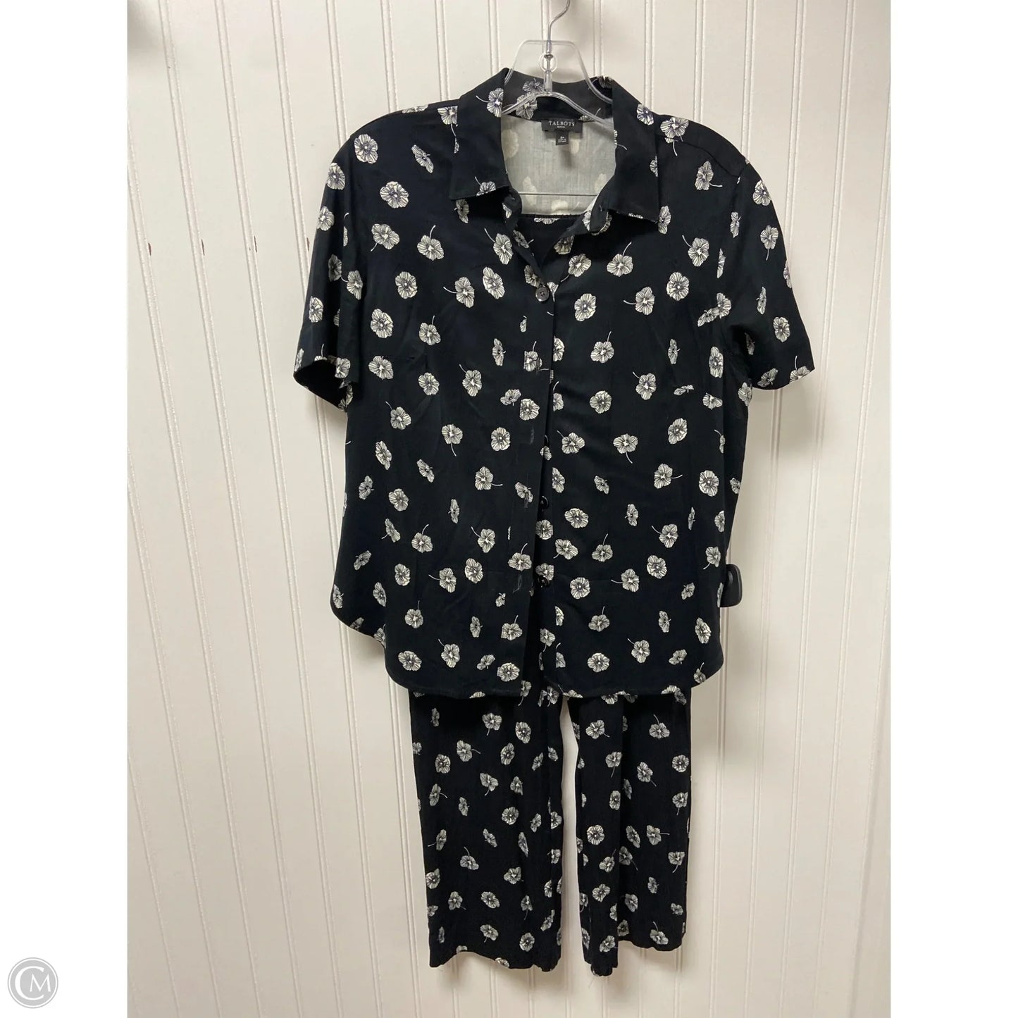 Pants Set 2pc By Talbots In Black & White, Size: Sp