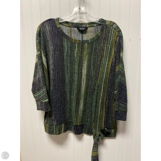 Top Long Sleeve By Simply Vera In Green & Grey, Size: Xl