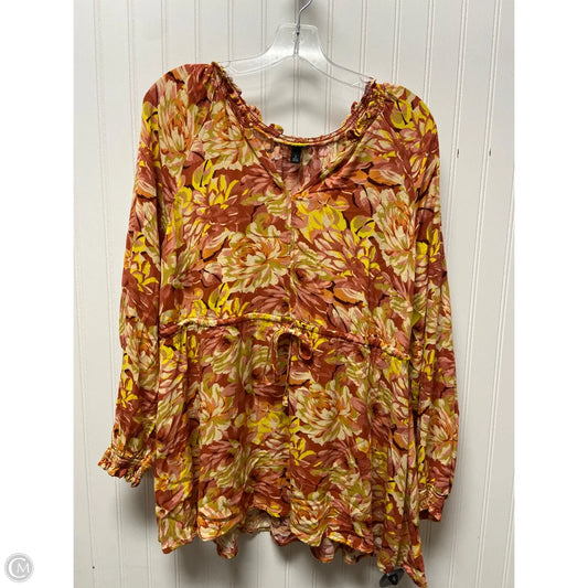 Top Long Sleeve By Torrid In Floral Print, Size: 2x