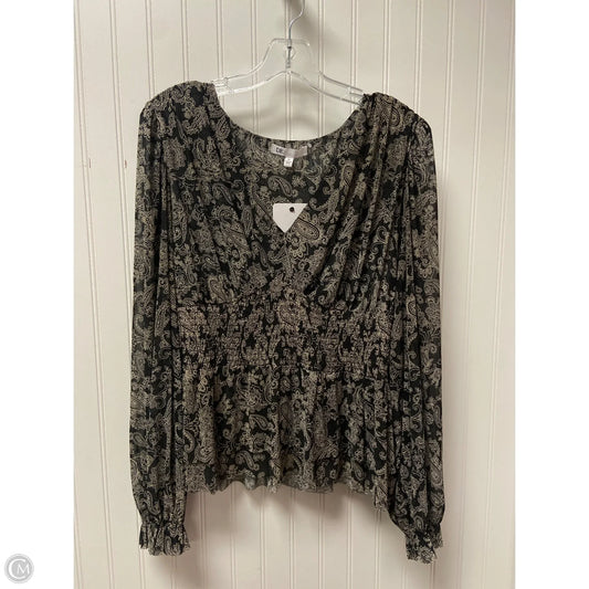 Top Long Sleeve By Dr2 In Black & Cream, Size: Xl