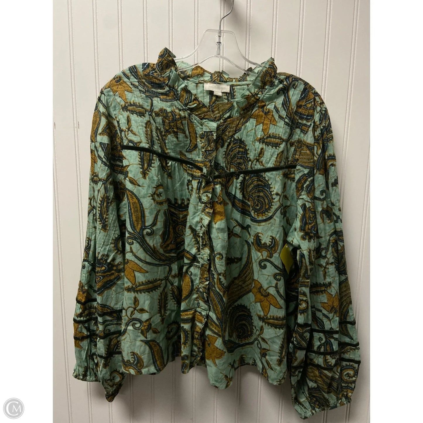Top Long Sleeve By Clothes Mentor In Aqua, Size: Xl