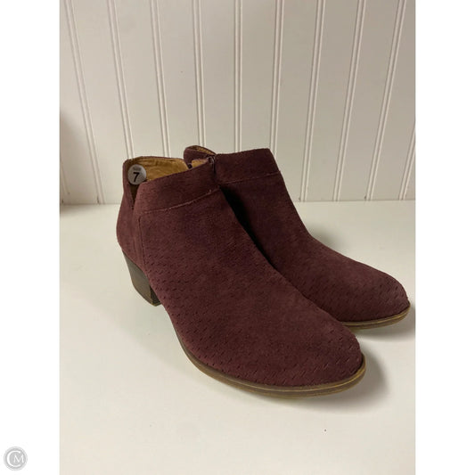 Boots Ankle Heels By Lucky Brand In Red, Size: 7