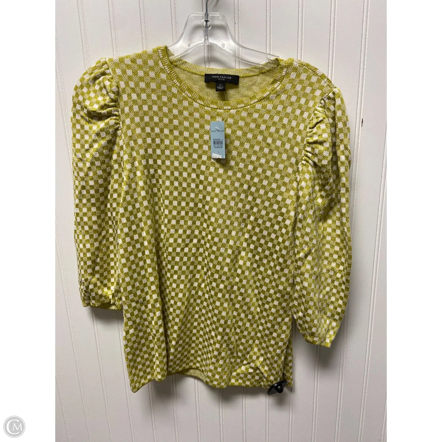 Sweater By Ann Taylor In Checkered Pattern, Size: L