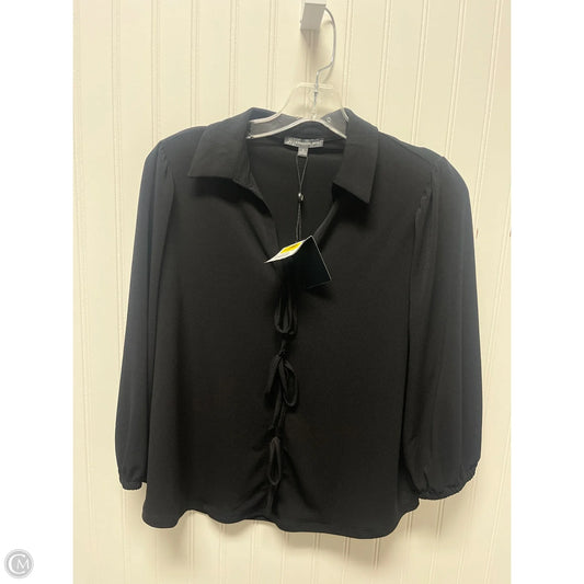 Top Long Sleeve By Adrianna Papell In Black, Size: S
