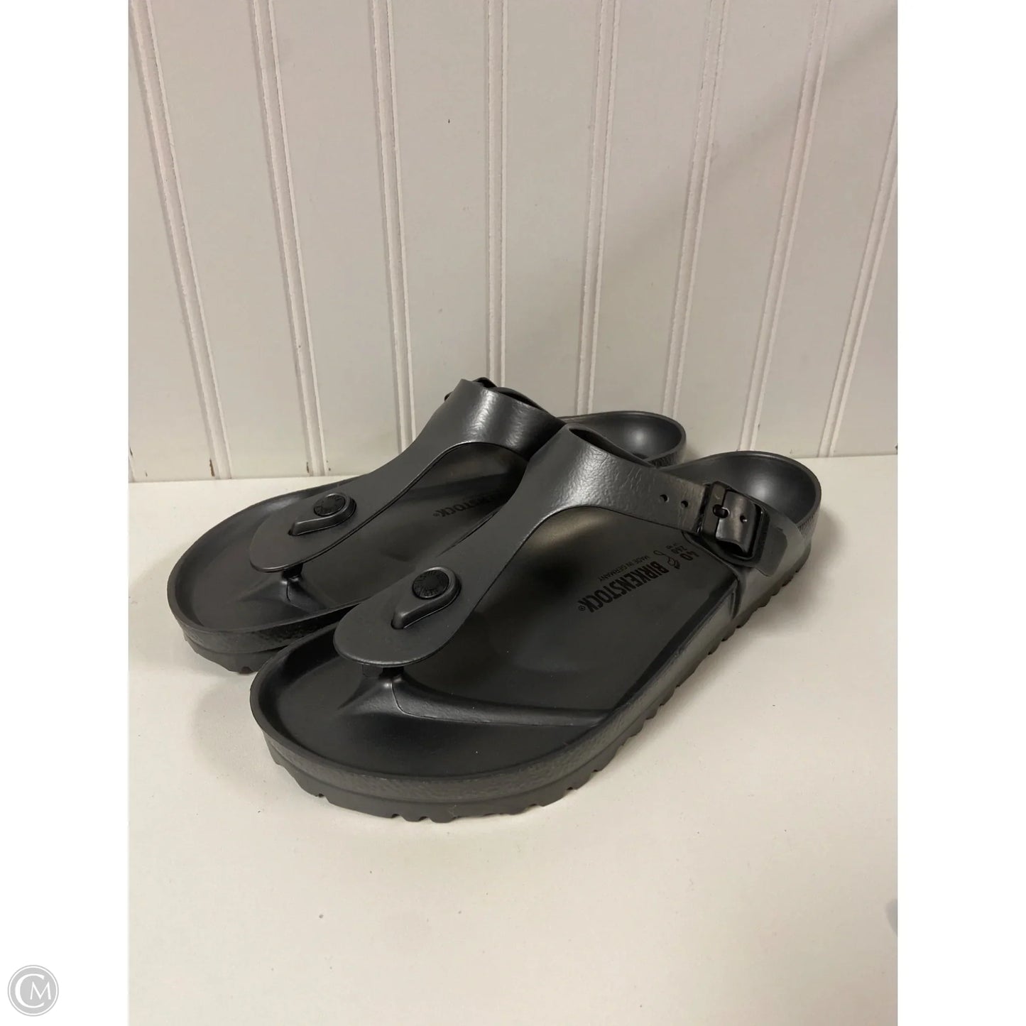 Sandals Flats By Birkenstock In Black, Size: 9