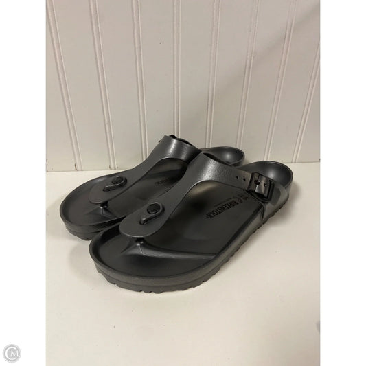 Sandals Flats By Birkenstock In Black, Size: 9