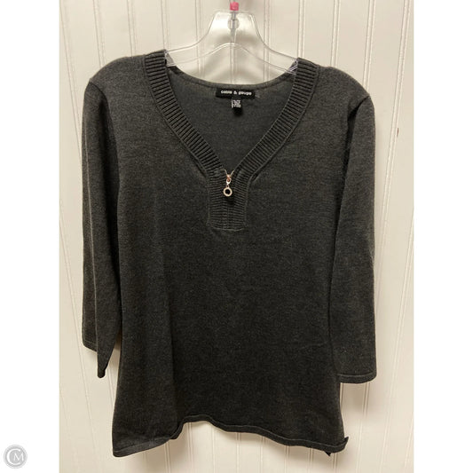 Sweater By Cable And Gauge In Grey, Size: Xl